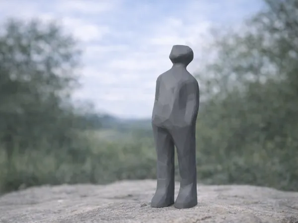Le Visiteur — sculpture low poly