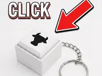 Cow Silhouette Fidget Clicker Keychain