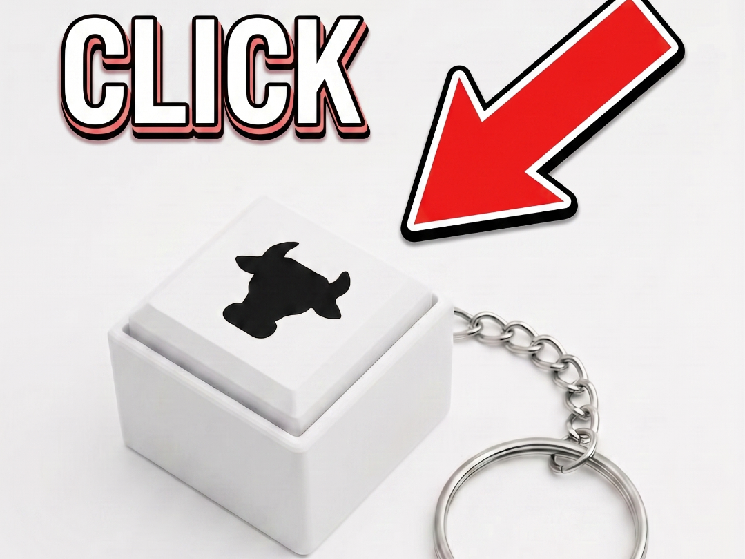 Cow Silhouette Fidget Clicker Keychain