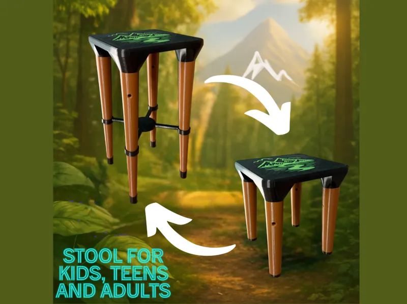 Threaded camping stool - only printed parts