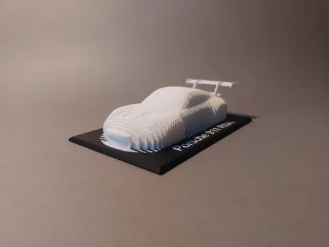 Porsche 911 RSR Layered Sculpture view 4