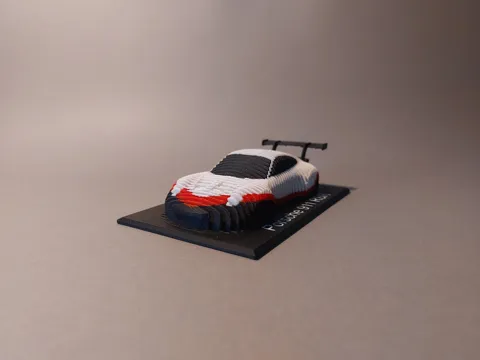 Porsche 911 RSR Layered Sculpture view 2