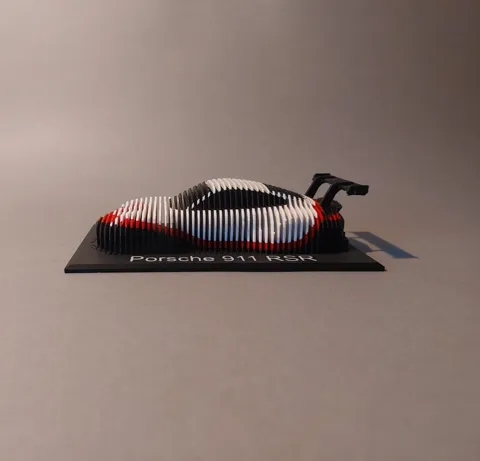 Porsche 911 RSR Layered Sculpture view 3