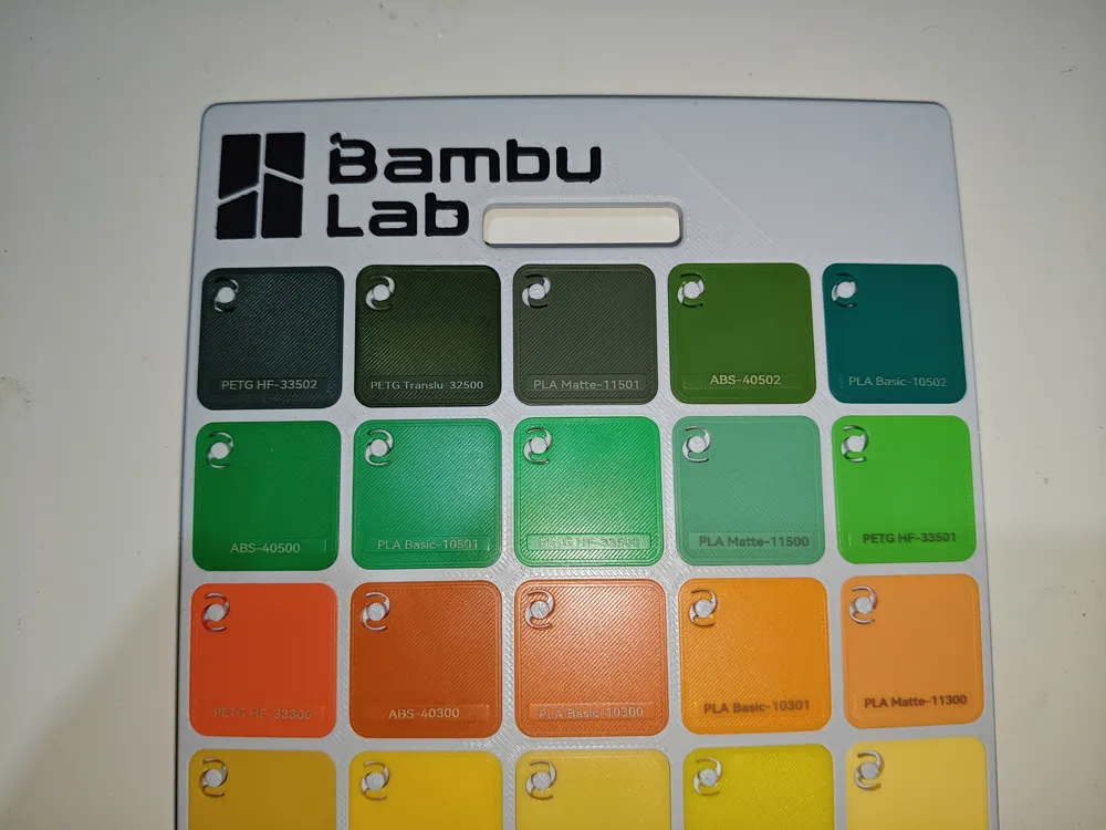 Marco de muestras de color oficial de Bambu Lab 9x9 (expositor ...