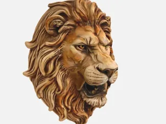 un lion forme de sculpture ou de relief décoratif