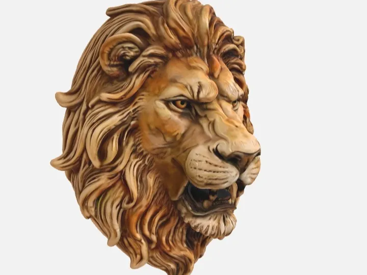 un lion forme de sculpture ou de relief décoratif