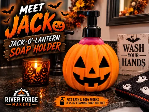 Accesorio de iluminación decorativa: Jack-O’-Lantern Foaming Soap Bottle Holder — referencia de MakerWorld