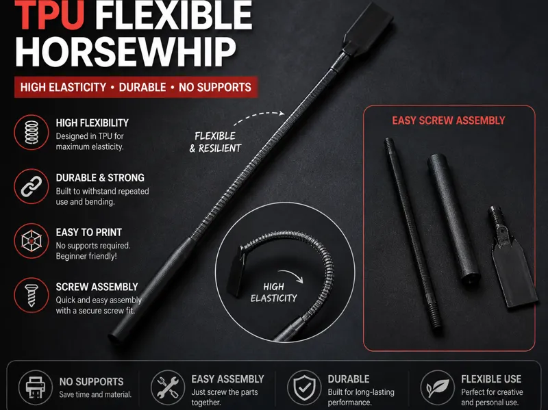 TPU Flexible Whip – Elastic, No Supports