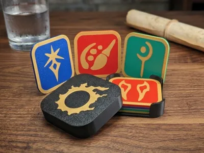 FFXIV Job Icon Coaster Set with Storage Box