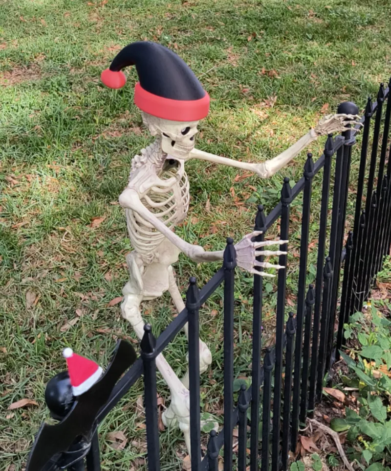 santa hat for mini skeletons from Home depot
