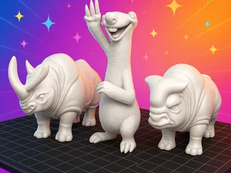 Ice Age inspired Rhinos and Sloth