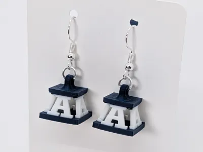 Utah State Aggies Block A Pedestal Earrings
