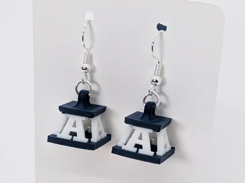 Utah State Aggies Block A Pedestal Earrings
