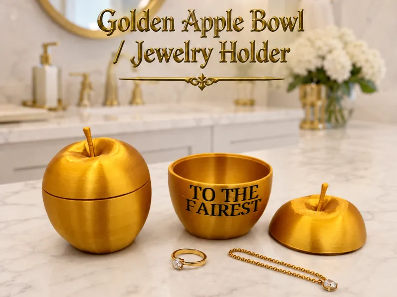 Golden Apple Bowl - Jewelry Holder