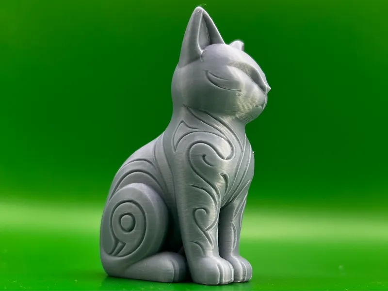 Elegant swirl cat sculpture