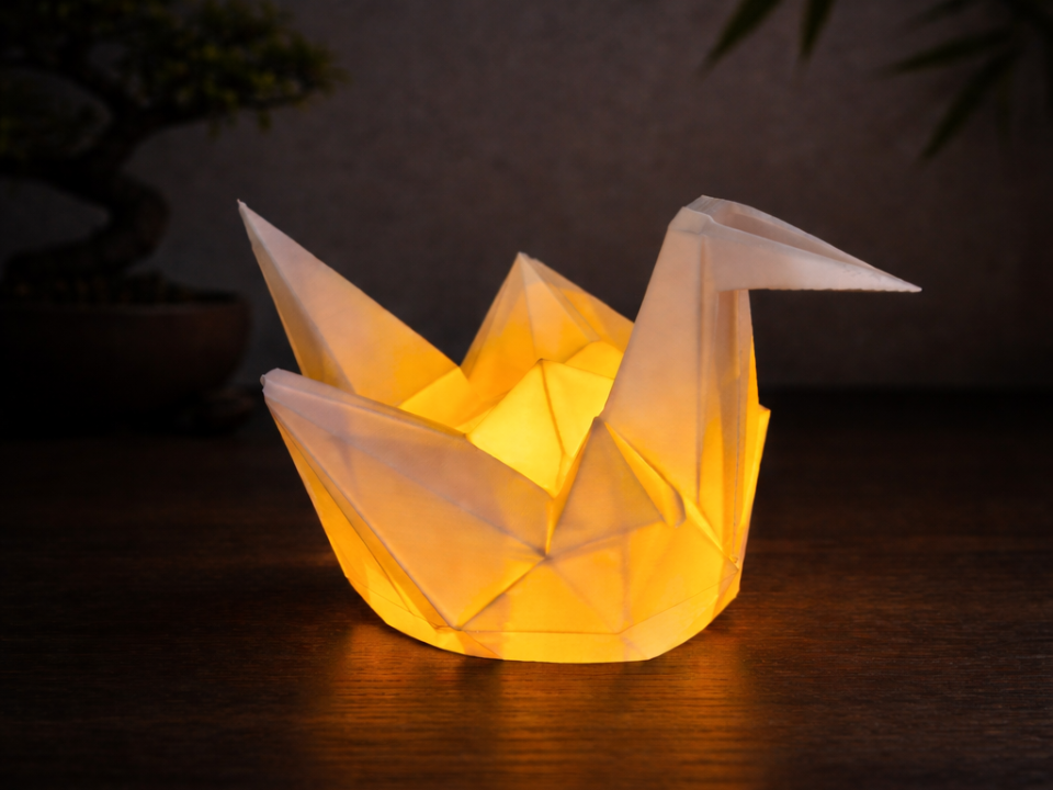 Origami Kranich LED-Teelicht