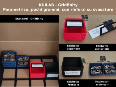 KUILAB - Gridfinity, SUPERLIGHT, PARAMETRICO