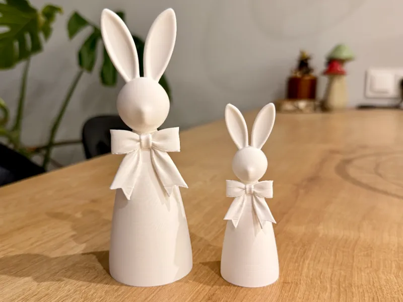 Minimalist Bunny with Bow Easter Decor