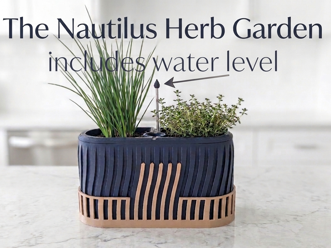 Nautilus Herb Garden: self watering w/ water level
