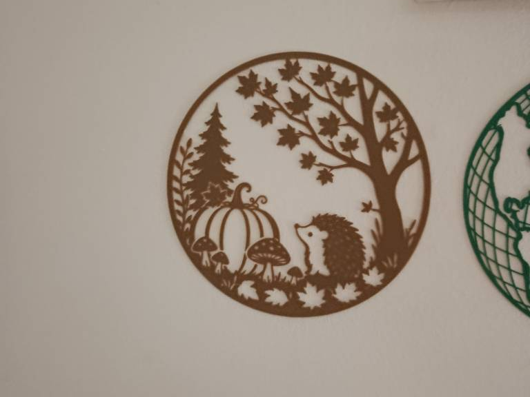 Cozy_Autumn_Hedgehog_Wall_Art Mandala.stl 3D model