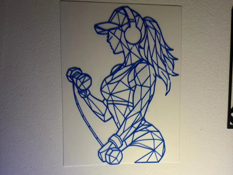 Dekko Frau mit Kopfhörer Low Poly Fitness Girl
