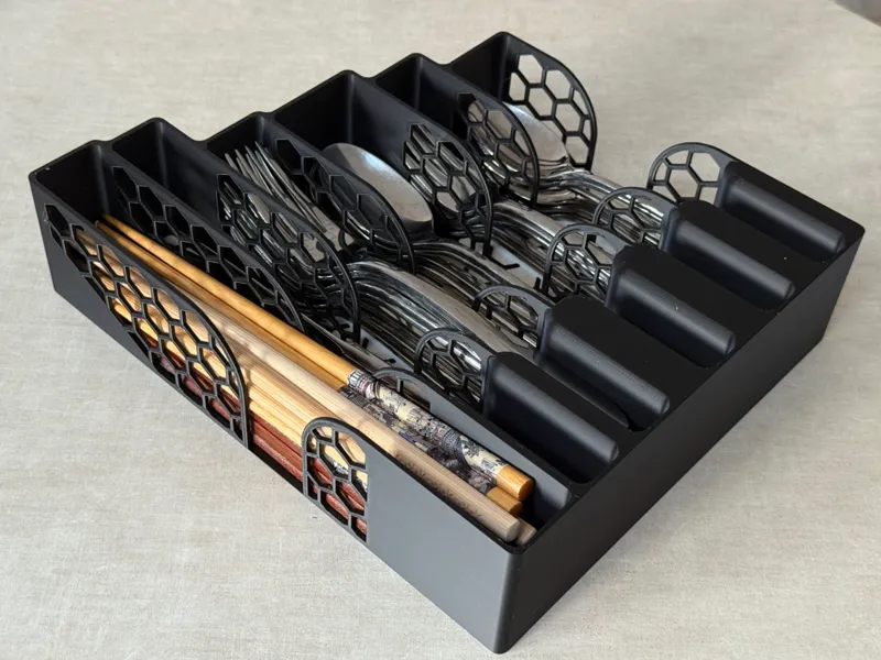 Kitchen Silverware Organizer With Labels