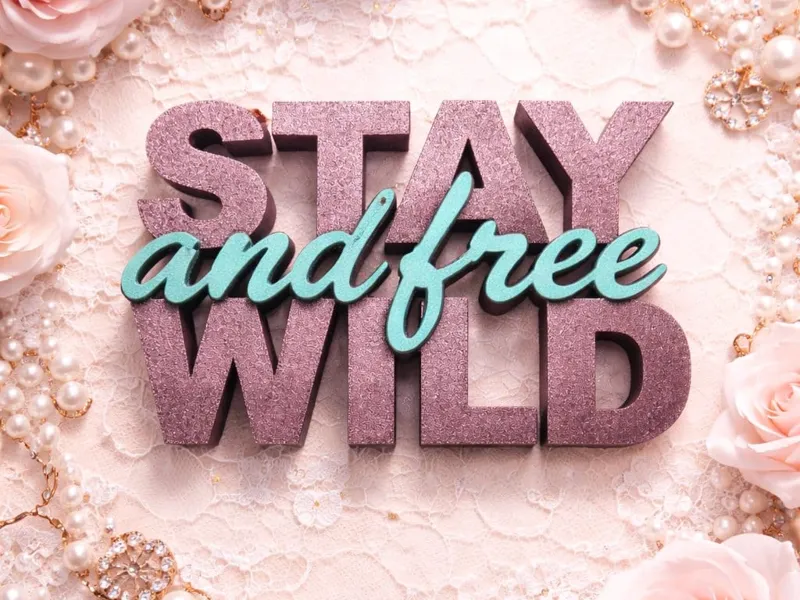Stay Wild and Free - 2-Part 3D Lettering