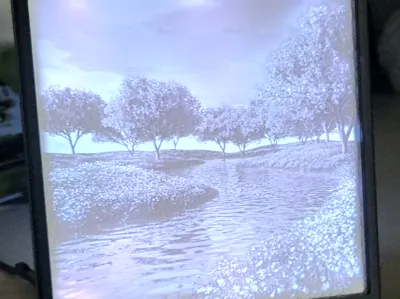 Tree and River Scene Lithophane