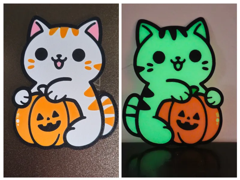 Halloween Cat with Pumpkin - Customisable Decor