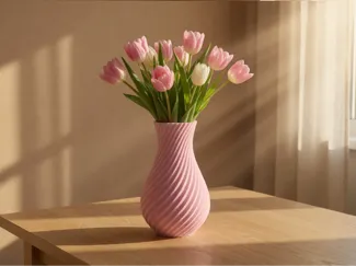 Ribbed Spiral Vase