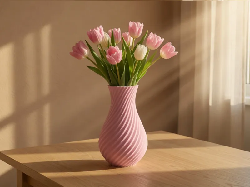 Ribbed Spiral Vase