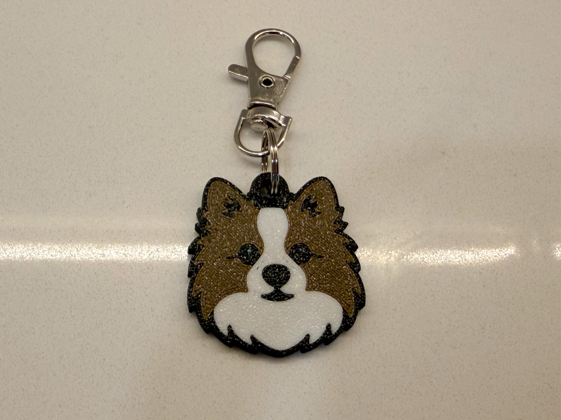 Pomeranian Spitz Dog Keychain