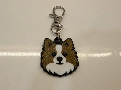Pomeranian Spitz Dog Keychain
