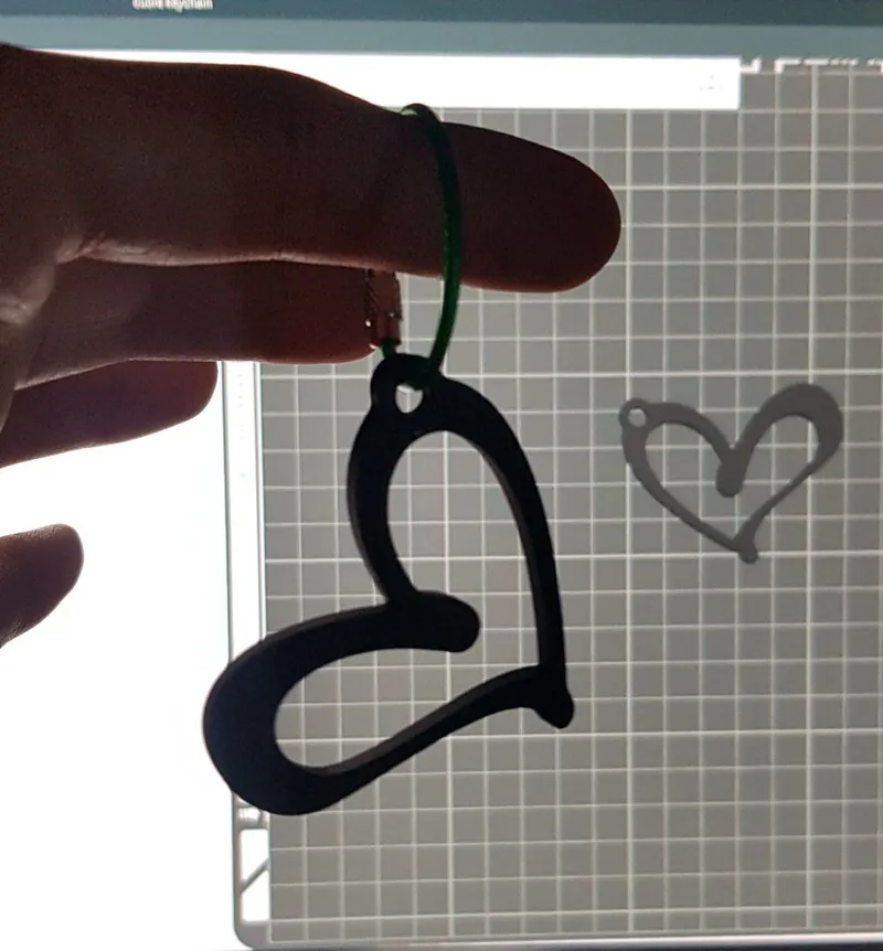 Heart keychain and pendant open