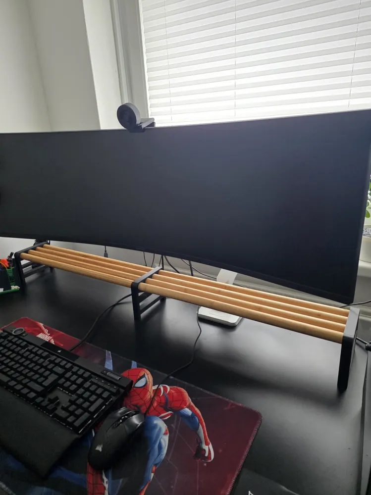 Minimalist Monitor Riser for 25mm Wooden Dowels - Free 3D Print Model ...