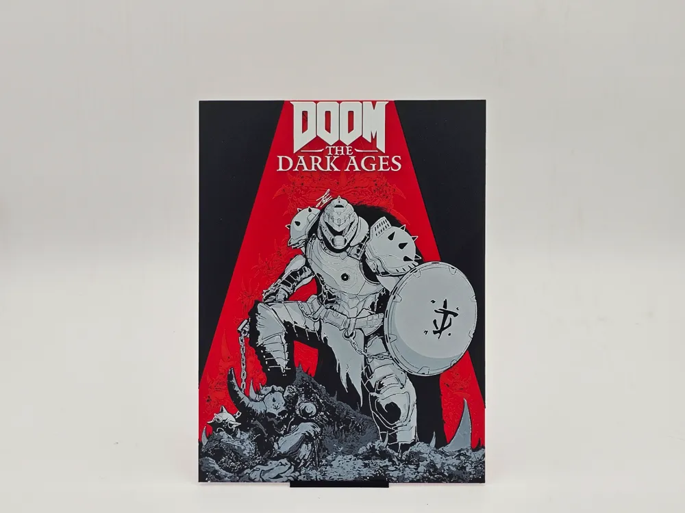 Doom The Dark Ages Poster Hueforge - Free 3D Print Model - MakerWorld