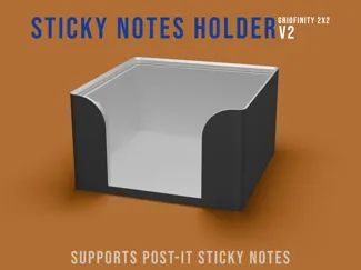 V2 - Sticky Notes Holder Stackable Gridfinity 2x2