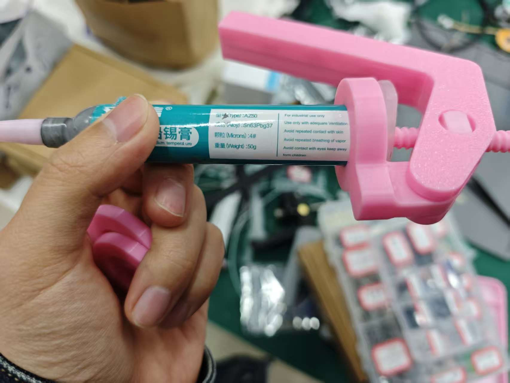 Miniatura 5 do modelo 3D 免五金-任意尺寸可定制模型-针筒焊锡膏/锡浆助力挤压器助推器