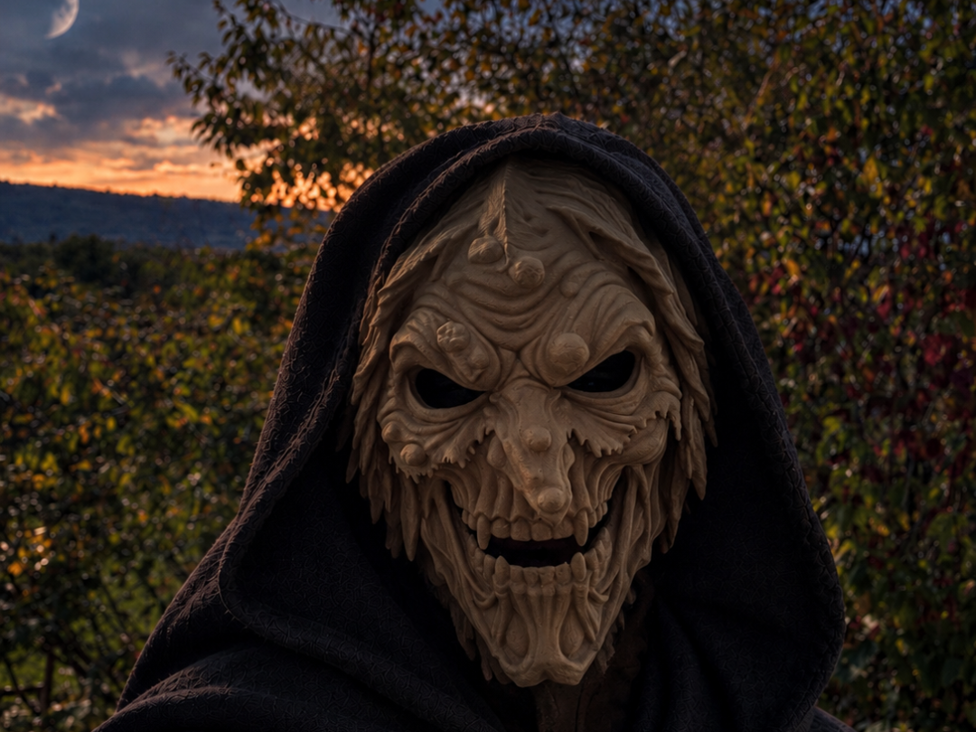 Halloween Hexenmaske tragbar & perfekte Passform - 1