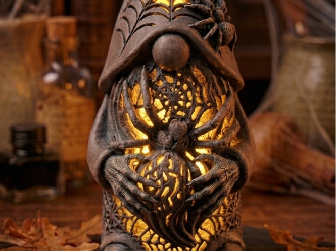 Halloween-Wichtel mit Spinnennetz-Design - 1