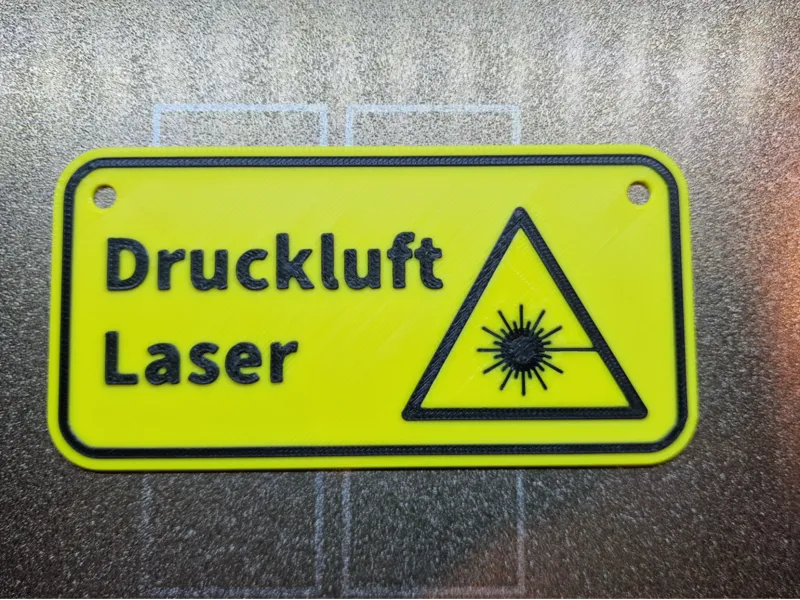 Laser Hinweisschild für Druckluft Airassist