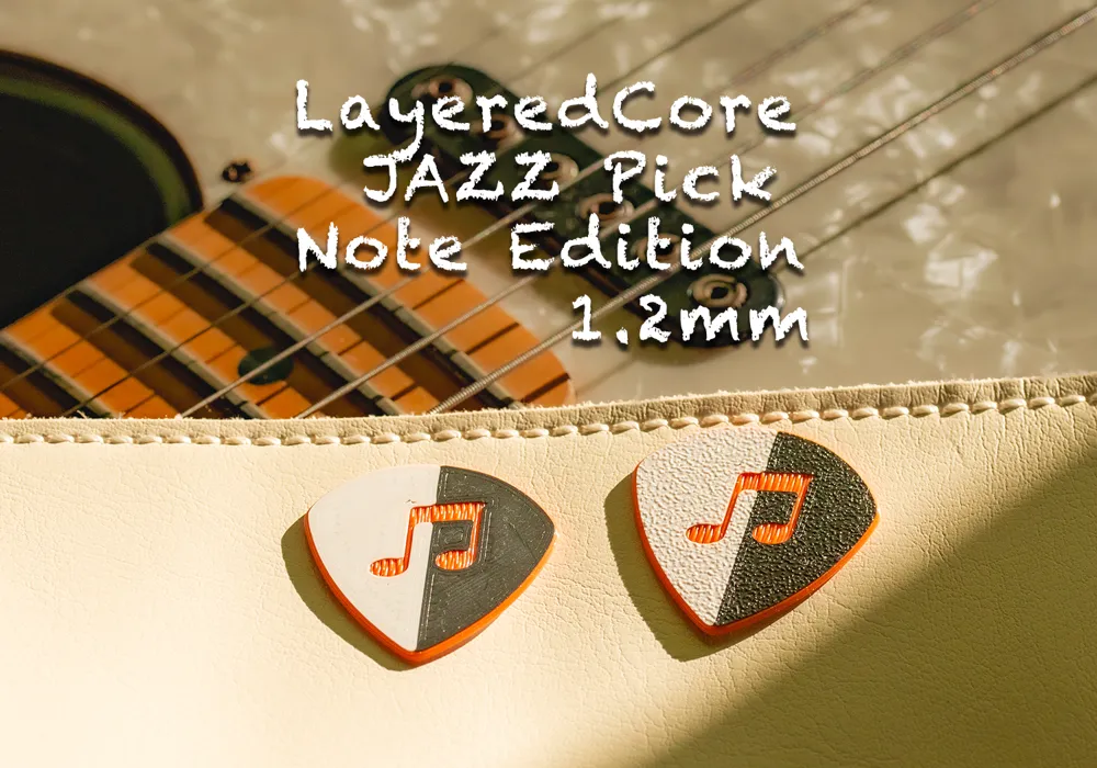 Pick Notes Layered Core JAZZ Pick – Note Edition - Free 3D Print Model - MakerWorld