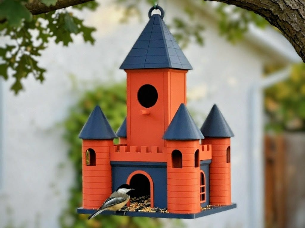 Medieval Castle Birdhouse & Feeder