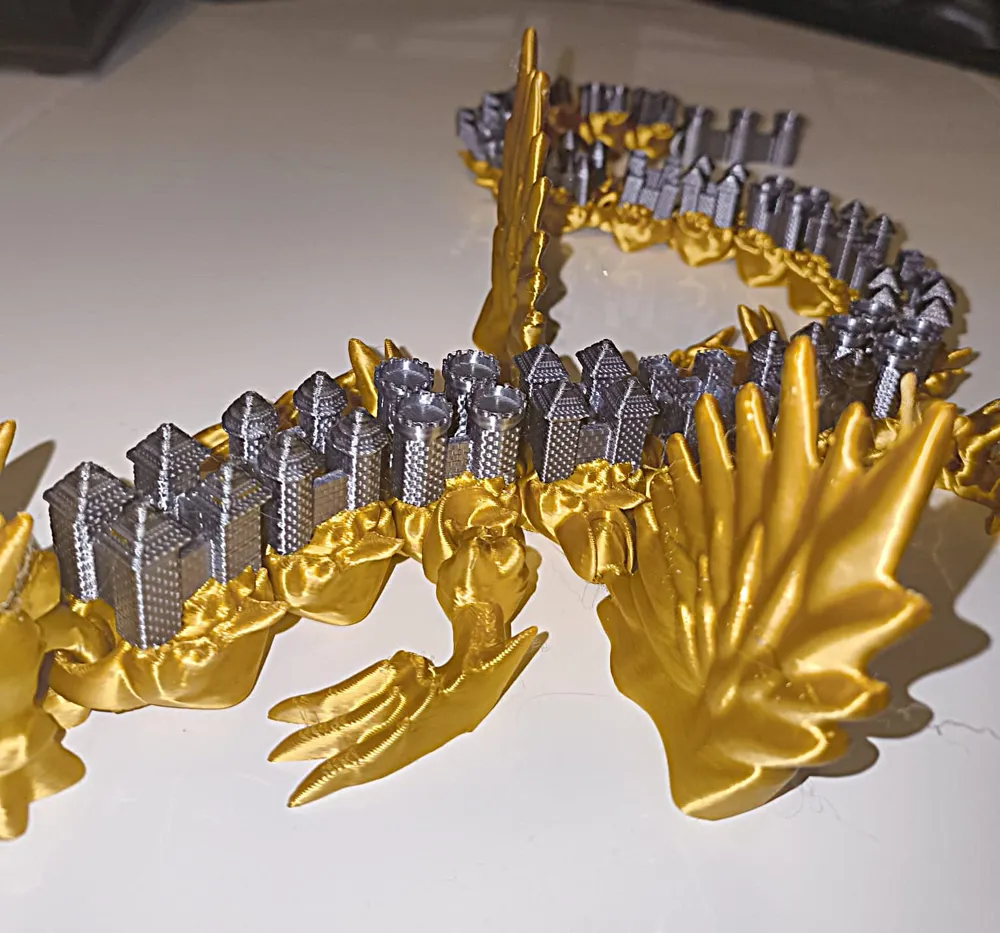 Articulated flexi dragon castle - Free 3D Print Model - MakerWorld