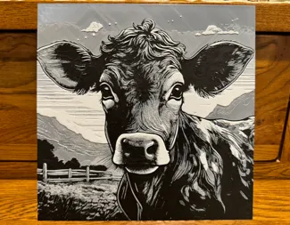 Cow In Pasture Hueforge