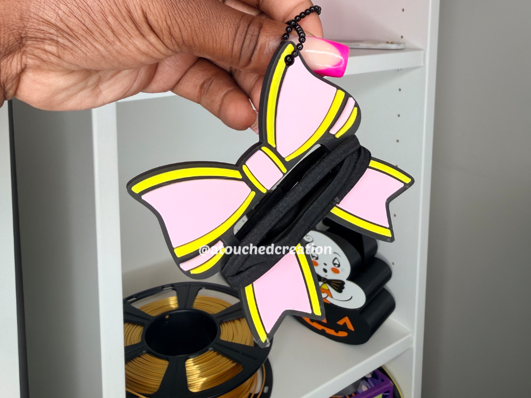 Bow Ponytail Holder Keychain 3D model