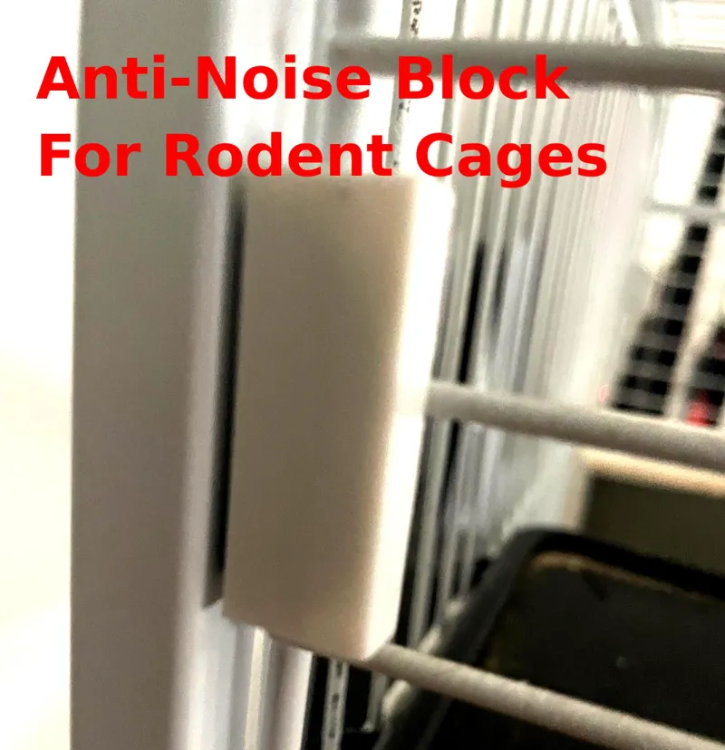 Anti-Noise Block for Rodent Cages and Similar