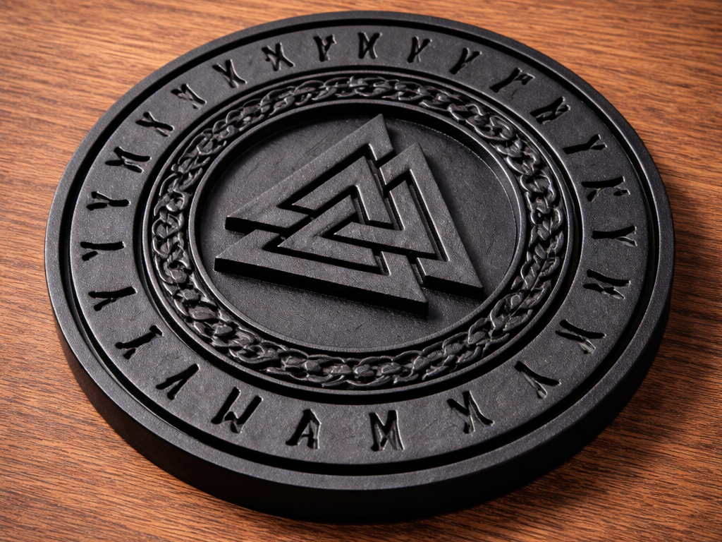 Viking Rune Coaster – Valknut Nordic Drink Holder