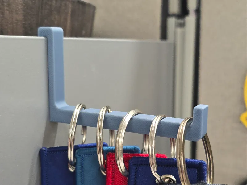 Keychain Hook for Cubicle Metal Shelf - Shorter
