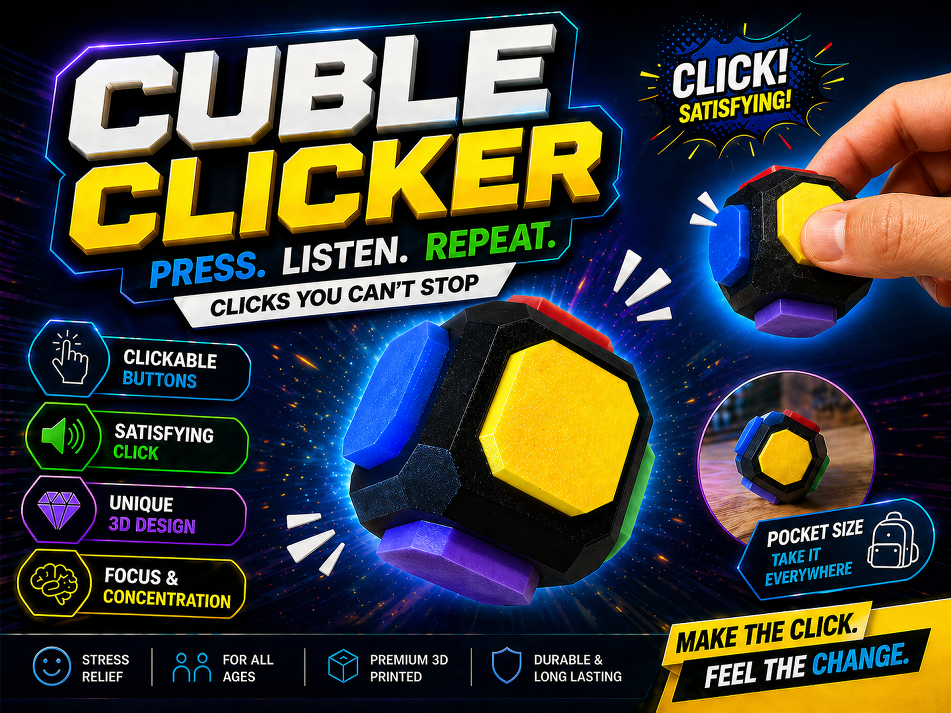 Cube Clicker (New Keychain Version)